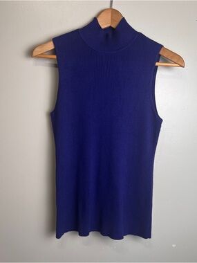 Chico's Sleeveless Mock Neck Ribbed Tank Deep Purple Size 0, EUC